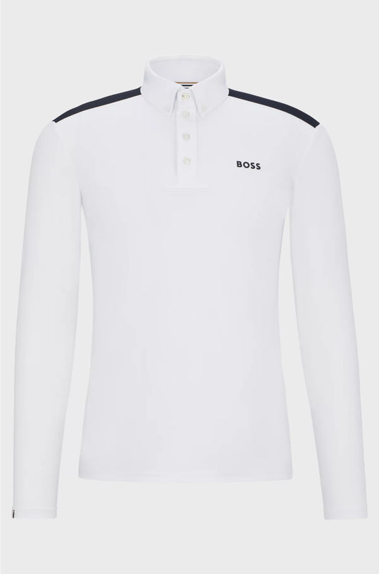 EQUESTRIAN SHOW SHIRT WITH SHOULDER INSERTS AND LOGO