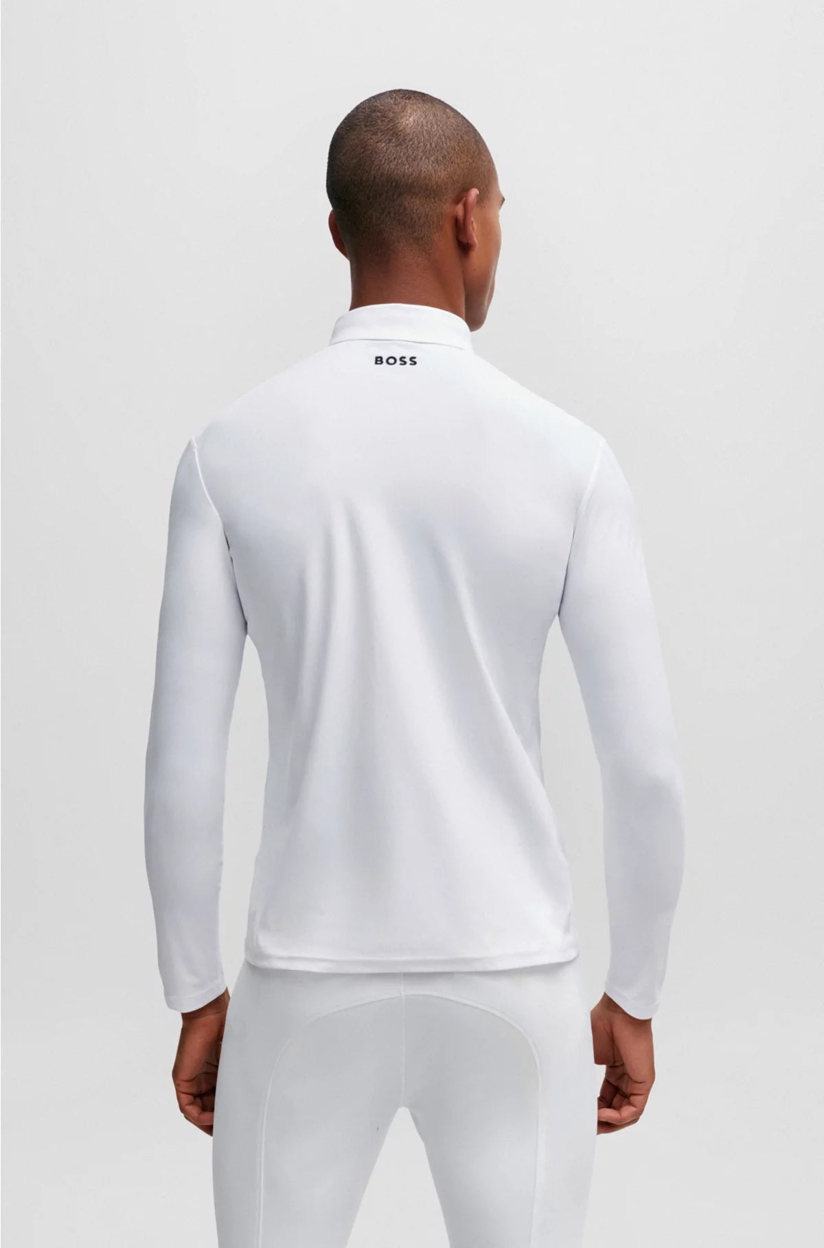 EQUESTRIAN SHOW SHIRT IN WHITE WITH SIGNATURE-STRIPE DETAILS