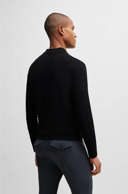 EQUESTRIAN KNIT POLO IN A COTTON-CASHMERE BLEND