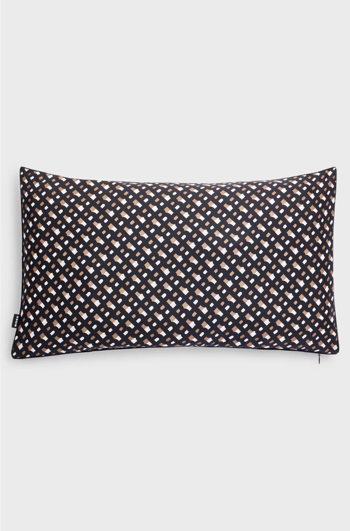 MONOGRAM-PRINT CUSHION COVER IN SILK