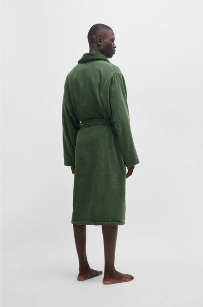 COTTON VELVET DRESSING GOWN WITH DOUBLE B MONOGRAM